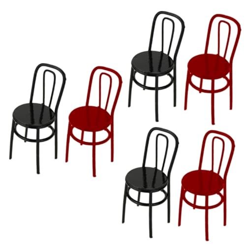 6 STK Kinderspielzeug Mini-Stuhlverzierung Mini-Spielzeugstuhl Mini-Stühle Miniatur-Stuhlmodell Miniaturstuhl Modelle Mini-Wohnaccessoires Mini-Möbel Legierung Dekorationen l208 von ifundom