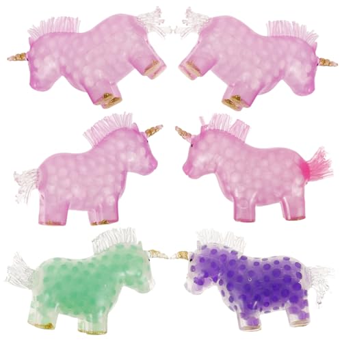 ifundom 6 Stück Teiliges Einhorn Stressspielzeug aus TPR Dehnbar und Quetschbar Zappelspielzeug für Mädchen und Erwachsene Fördert Entspannung und Stressabbau als und Zufällige Farbe von ifundom
