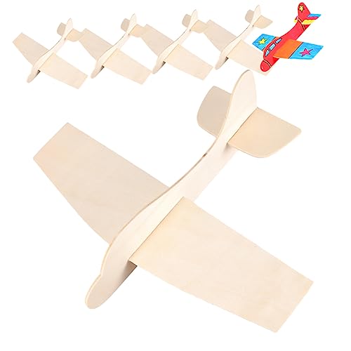 ifundom 6 Stück Teiliges Holzflugzeug Modellbausatz für DIY Malset für Kreative Bastelstunden für Klassenzimmer Partys und Geburtstage Fördert Hand Augen Koordination und Kreativität von ifundom