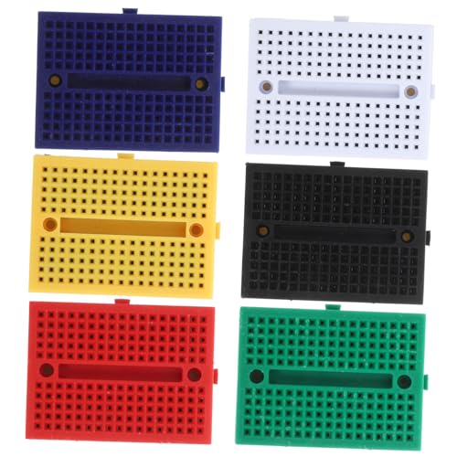 ifundom 6 Stück Teiliges Mini Breadboard Kleine Experimentelle Steckplatine Farblich Sortiert Lötfreie Verbindung Praktische Laborzubehör für Wissenschaftsprojekte und Kleine Schaltungen von ifundom
