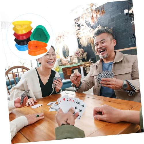 ifundom 6 Stück Teiliges Poker Kartenhalter Dreieckig Wiederverwendbar Kartenständer Hands Spielkartenhalter Für Pokerliebhaber Und Familienunterhaltung von ifundom
