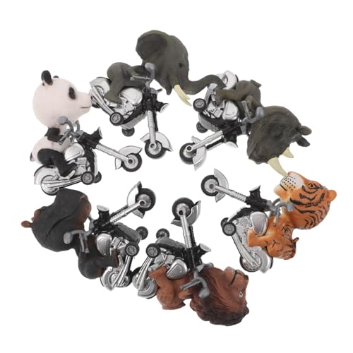 ifundom 6 Stück Teiliges Set Tier-motorradspielzeug mit Rückziehmotor Batteriefrei Realistische Tierdetails Robuste Traktion für Drinnen und Draußen Pädagogisch für Jungen Mädchen von ifundom