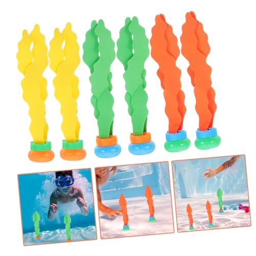 ifundom 6 Stück Teiliges Unterwasser Tauchspielzeug mit Buntem Seegras für Wasserdichtes Poolspielzeug Tauchfähigkeiten Sommerspielzeug für Jungen und Mädchen Zufällige von ifundom