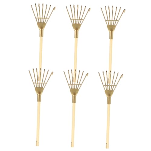 ifundom 6 Stück kleine Rechen bügeln slico gartenwerkzeuge puppenhauszubehör Pflanzwerkzeug The Craft Kleiner Rechen kleine Aschenrechen Wohnkultur Gartenrechen kleines Hauszubehör Eisen von ifundom