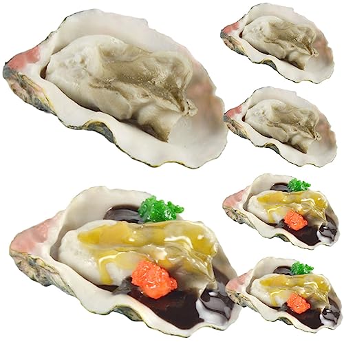 ifundom 6 Stücke Gefälschte Oyster Shell PVC Material Lebensmittel Für Kochen Simulation Dekorative Verwenden von ifundom