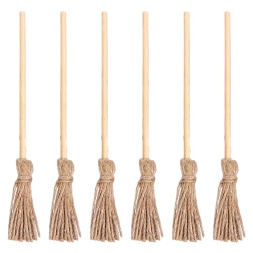 ifundom 6 Stücke Puppe Besen Spielzeug Ornamente Miniatur Szene Zubehör von ifundom