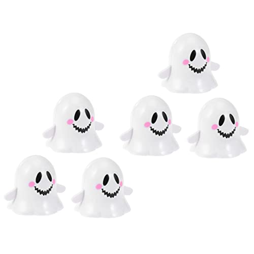 ifundom 6 Stücke Set Spring Squash Halloween Geister Springen Kunststoff Hüpfburg Puppe Uhrwerk PVC Kunststoff Weiß von ifundom