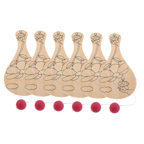 ifundom 6 Teiliges Handbemaltes Holz Paddelball Set Für Basteln Malen Graffiti Füllung Farbschläger Für Familienfeiern Und Urlaubsdekorationen ifundom 6 Teiliges Handbemaltes Holz Paddelball Set Für Basteln Malen Graffiti Füllung Farbschläger Für Familienfeiern Und Urlaubsdekorationen von ifundom