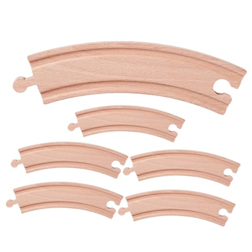 ifundom 6-teiliges Eisenbahnschienen-Set Aus Holz Holzschienenspielzeug Für Kinder Robustes Spielzeugzubehör von ifundom