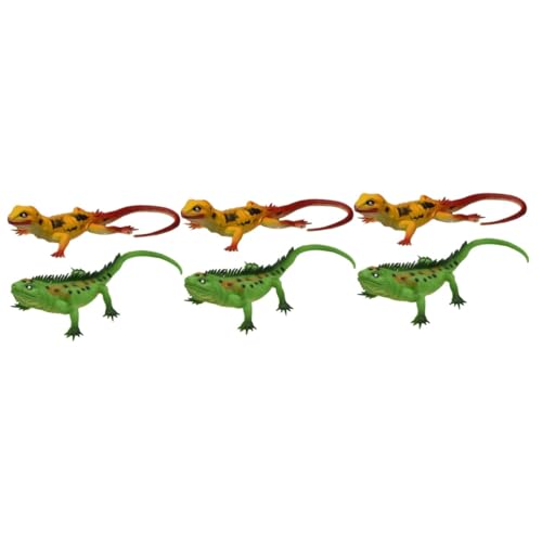 ifundom 6 künstliche Eidechse tierisches Spielzeug Geschenk zum einzug Krabbelndes Spielzeug Reptilienspielzeug Simulations-Eidechsenspielzeug dehnbares Spielzeug für Angst Erwachsener von ifundom