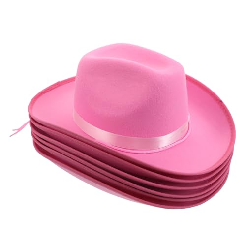 ifundom 6-teiliger Rosa Cowboyhut: Weiche Verkleidungskappe Mit Bandbesatz – Western-party-cowgirlhut Für Jungen Und Mädchen – Für Rollenspiele Und Themenfeiern ifundom 6-teiliger Rosa Cowboyhut: Weiche Verkleidungskappe Mit Bandbesatz – Western-party-cowgirlhut Für Jungen Und Mädchen – Für Rollenspiele Und Themenfeiern von ifundom