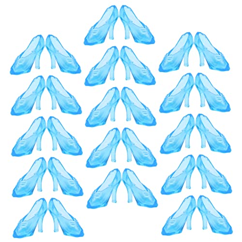ifundom 60 Paare Mini-kristallhausschuh Miniaturen Puppe Tun So, Als Würden Sie Simulation Kristallschuhe High-Heel-dekore Mini-kristallschuhe Blue Plastik von ifundom