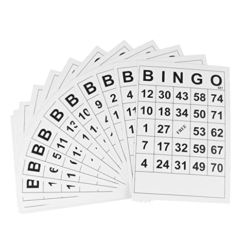 ifundom 60 Stück Bingo zum Spaß Karte Spiel Family Games Playing Cards Poker Sets Board Games zabawki stymulujące rozwój Party Games Memory Game Board gamees настольная игра boardgame Weiß von ifundom
