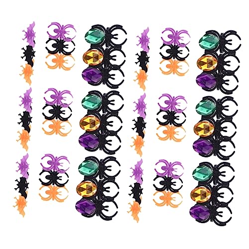 ifundom 60 Stück Halloween-dekorative Ringe Karikatur Spinne Schellt Halloween-gastgeschenke Finger Ringe Für Mädchen Halloween -spinnenringe Spinnennetz-halloween-dekoration Plastik von ifundom