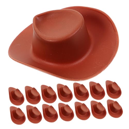 ifundom 60 Stück Teiliges Mini Western Cowgirl Hüte Braune Mini Cowboy Caps Leichte Party Basteldekoration Detailreiche Handgefertigte Puppenhüte Kindgerechtes Design für Indoor von ifundom