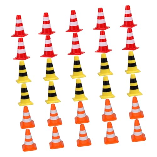 ifundom 60 Stück Teiliges Mini-verkehrszeichen-spielset aus Kunststoff Bunte Mini-straßensperren und Verkehrsleitkegel Pädagogisches Lernspielzeug für Verkehrs Sicherheitsbildung für von ifundom