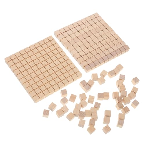 ifundom 61 Stück Teiliges Mathewürfel aus Holz Dezimales Lernspielzeug für Grundschüler der Interaktives Zahlenblock Modell zur Mathematischen Denkens und Spielerischem Lernen von ifundom