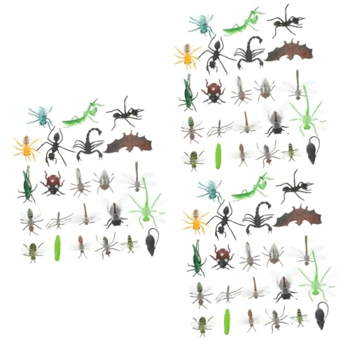 ifundom 66 STK Realistisches Insektenspielzeug Insektenfiguren aus Kunststoff Fliegenmodell Kunststoff Spielzeuge Kinderspielzeug Simulation Insektendekoration Lernspielzeug Tausendfüßler von ifundom
