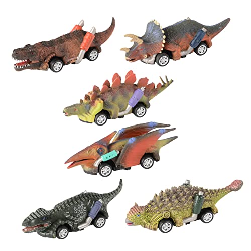 ifundom 6Pcs Dinosaurier-Spielzeugauto puppenwagen kinderspielzeug Auto Charm of The car Toy ' Toy car Dinosaurier- aus Kunststoff Auto zurückziehen Plastik von ifundom