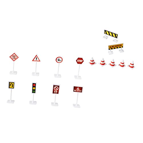 ifundom Verkehrszeichen Spielzeug Satz für Kinder 6 Modelle aus Abs Material Pädagogisches Verkehrsschild Spielzeug für Straßenbau Simulation Robust und Sicher für Kreatives Lernen von ifundom
