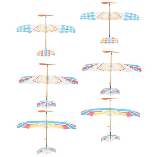 ifundom 6St Gummiband Flugzeug Doppeldecker-Spielzeug für Kinder elastisch angetriebenes Flugzeug flugspielzeug Kinder Flugzeuge-Spielzeug für Kinder kinderspielzeug selber Machen hölzern von ifundom