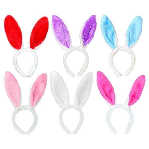 ifundom 6St Kaninchen-Stirnband-Haarschmuck Plüschkaninchen Hasenohren Stirnband Masse Hasenkostüm christmas headband weihnachts haarreifen Stirnbänder für Mädchen Partydekorationen von ifundom