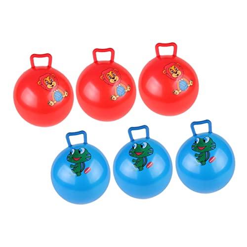 ifundom 6St Schläger handhaben hüpfen hüpfen Kinderpädagogische Spielzeuge prallen hupfball für Activity für pufferball Kugelkugel für Cartoon-Muster-Hopping- PVC von ifundom