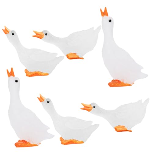 ifundom Miniatur-Schwan- Harz Schwanenmodell Schwanen-Ornament Für Die Inneneinrichtung 6 Stück von ifundom