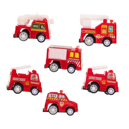 ifundom Frühes Lernen Lernspielzeug 6 Stück Mini Feuerwehrauto LKW Spielzeugauto Spielzeug Für Jungen Mädchen Kinder von ifundom