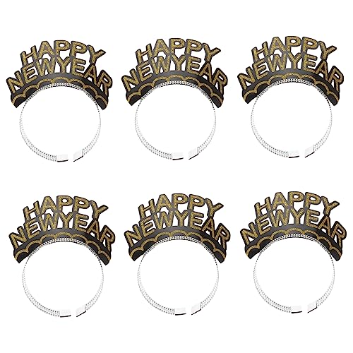 ifundom 6er Set Glitzer Happy New Year Haarreif Neujahrs Party Kopfschmuck Für Frauen Und ädchen Festliche Foto Requisiten Für Silvester Und Neujahr 2023 von ifundom