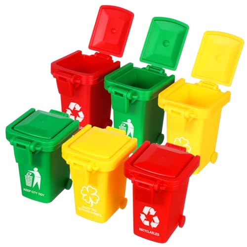 ifundom 6er Set ülltonnen Für Lernspielzeug Zur ülltrennung Mit 3 Farben Je Push ülltonne Für Interaktive Bildung Und Recycling Training von ifundom