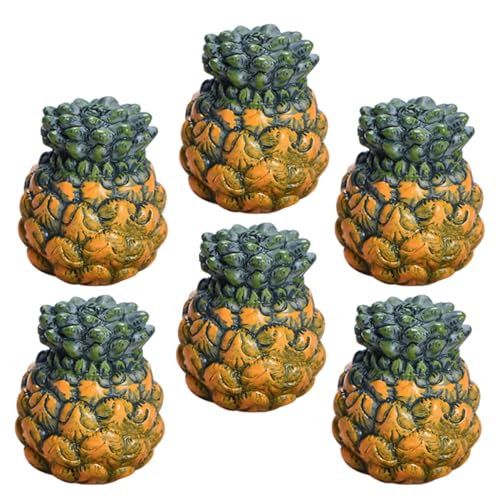 ifundom Künstliche Ananas Modell 6 Stücke Mini Harz Obst Hause Ornament Dekorative Spielzeug von ifundom