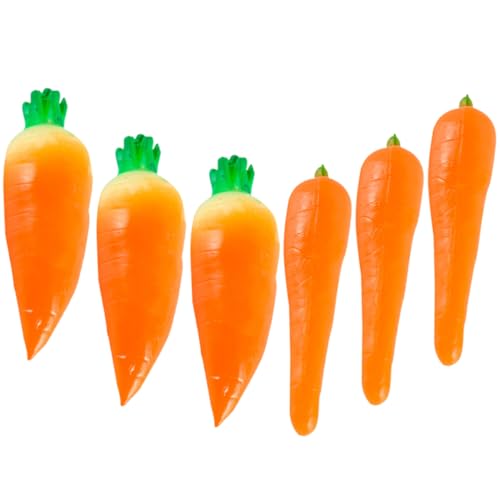 ifundom 6st Mini-Karotten Karottenschredder Squishy-Maker Tu So, Als Würdest Du Karotte Künstliche Gemüsekarotten Künstliche Karottenverzierungen Lebensechte Karotte PVC von ifundom