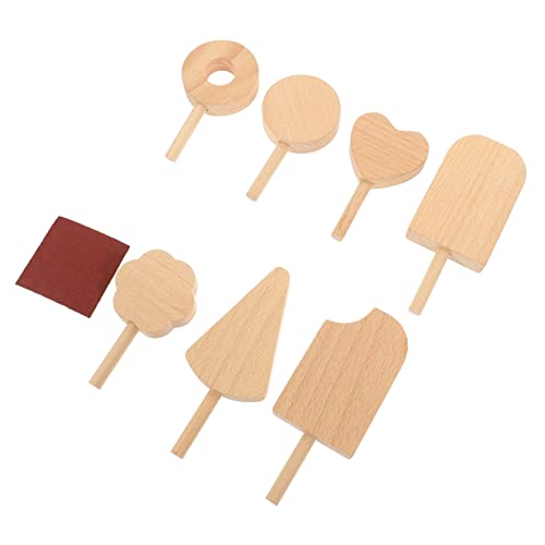 ifundom 7-teilige Unlackierte Eisformen Aus Holz Für Kinder Eiscreme-basteldekorationen Für Shop-Partys von ifundom