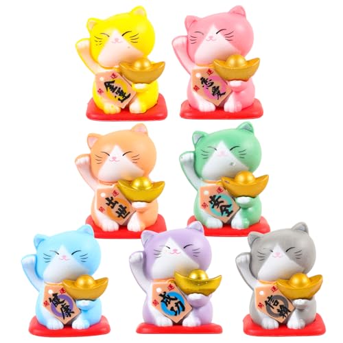 ifundom 7stücke Teiliges Mini Katzenfiguren Kreative Mikrolandschaft Ornamente Aus Resin Für Garten Zuhause Und Blumenbeete Niedliche Katzen Dekoration Für Tierliebhaber von ifundom
