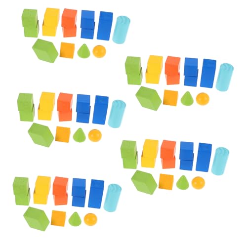 ifundom 70 Stück geometrisches Modell Konstruktionsspielzeug Sensory interaktives pädagogisches Geometrische Formpaarung des Brettspiels Geometrie-Kit Plastik von ifundom