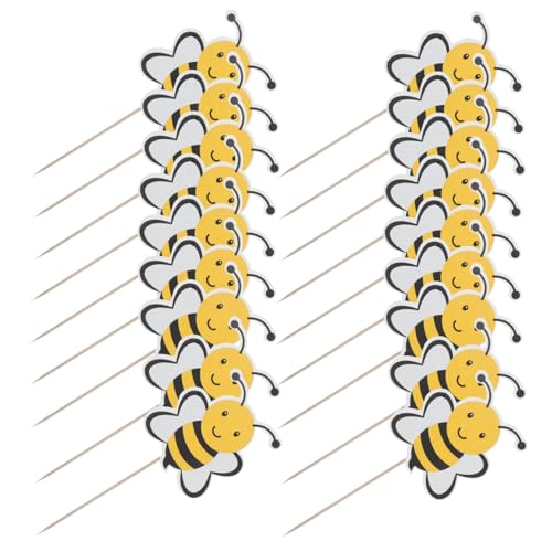 ifundom 72 Stück Teiliges Bienen Cupcake Deko aus Niedliche Bienen Cake Toppers für Kindergeburtstag Honigbienen Muffin Aufstecker Schnelle und Einfache Partydekoration für Mottopartys von ifundom