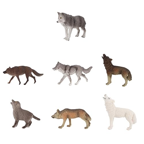 ifundom 7St Wolfsmodell für Kinder kindergeschenke Tierfreunde hausdeko Naturgetreu Kinder tylonal Kinderspielzeug Spielzeug für Kinder simulierte Wolfsdekore Tiermodell Wolf PVC von ifundom