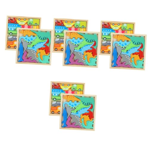 ifundom 8 Kartons Puzzle für Kinder Tierpuzzles für Kleinkinder 1-3 Kinder Puzzles Stengel Kinder rätsel verkehrsampel dinozu Puzzle-Spielzeug pädagogisches Puzzle Obst Blöcke hölzern von ifundom