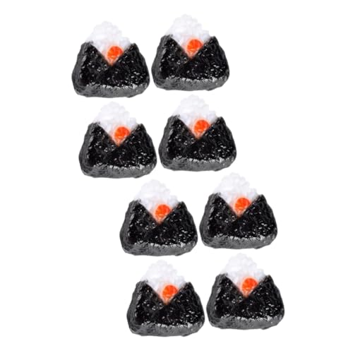 ifundom 8 STK Sushi-Reisbällchen wohnaccessoires japanische küche pürblack d d Black Mini- -Snack-Dekor kleines Reisbällchenmodell Dreieck Requisiten Lebensmittel schmücken Seetang PVC von ifundom