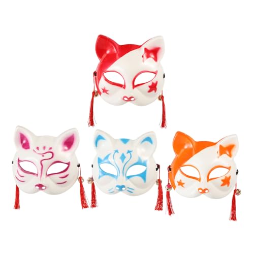ifundom 8 Stk Katze Fuchs Maske Festverzierung Halloween-maske Verkleidungsmaske Pinsel Kostüm Halloween-dekor Kabuki-fuchs-tuch Lustige Tiermaske Kleider Trendig Malen Pvc Frau von ifundom