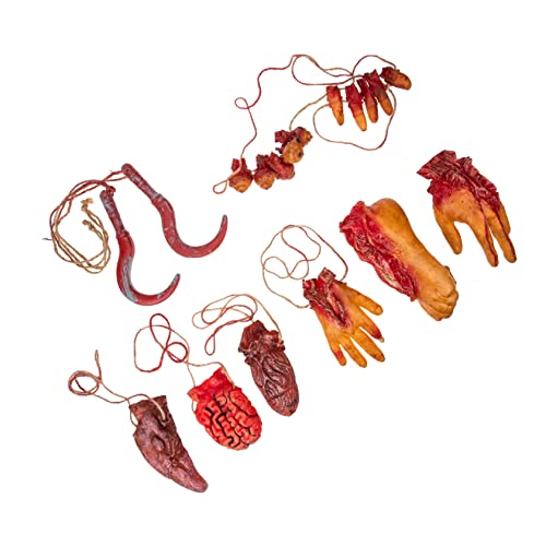 ifundom 8 Stück Halloween-Orgel Halloween Horror Halloween grusel menschliche Körperteile Requisiten Halloween-Requisiten Zombie Halloween abgetrennter Finger abgetrennte Bluthand Gummi von ifundom