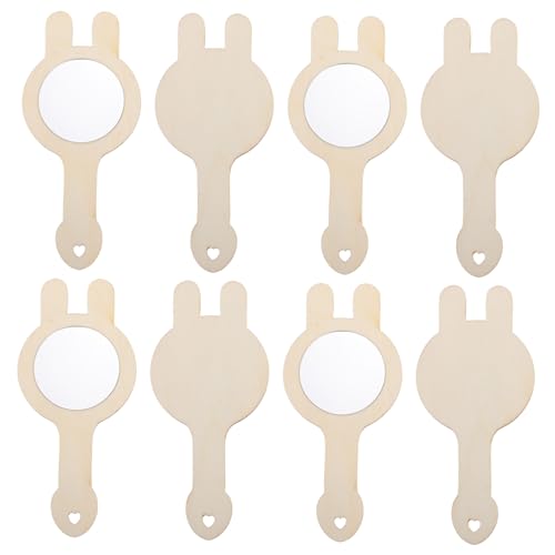 ifundom 8 Stück Kleiner Holzspiegel Individuation Warnweste personalisiert игрушки для девочек Makeup led Mirror entzückendes Spiegelspielzeug für unvollendeter Holzspiegel hölzern von ifundom