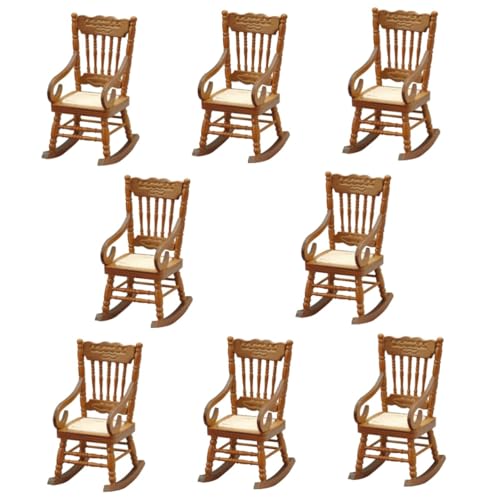 ifundom Zubehör 8 STK Mini-Sessel Miniatur-hausaccessoires Miniaturmöbel Aus Holz Schaukelpferd-skulptur Rollstuhl Winziges Mini-Modell-Spielzeug Dolly- -Stuhl Puppenhaus Birke Ornamente von ifundom