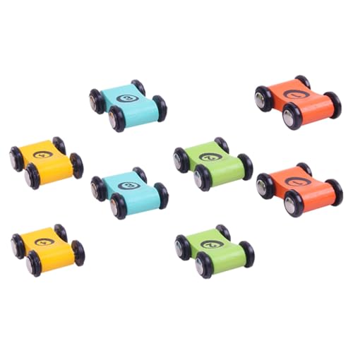 ifundom 8 Stück Roller interaktives brettspiel interaktives spielsachen für Mini-Rampen-Rennfahrzeug Zahlen-Rennwagen- Auto-Spiel Spielzeugauto für hölzern von ifundom