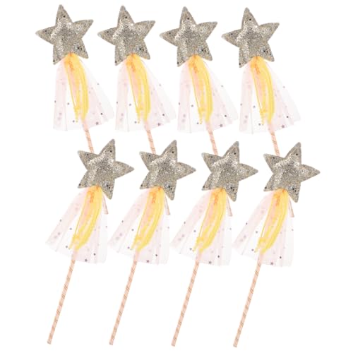 ifundom 8 Stück Teiliges Feenstab für Mädchen Glitzernder Stern Zauberstab Cosplay Prinzessinnen Requisiten für Bühnenaufführungen und Rollenspiele Kreatives Design und Langlebige von ifundom