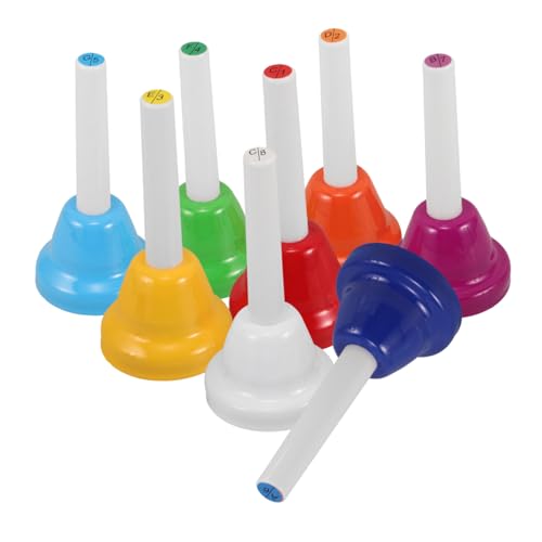ifundom 8 Stück Teiliges Handglocken Set für Noten Pädagogisches Percussion Musikinstrument Farbenfrohe Kleine Handglocken Geeignet für Kleinkinder von Rhythmus und Musikalischer von ifundom