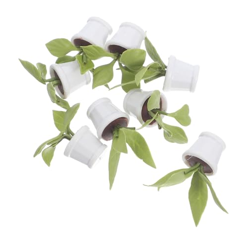 ifundom 8 Stück Teiliges Miniatur-Pflanzen- Realistische Künstliche Mini-Bonsai für Puppenhäuser Lebendige Miniatur-gartendekorationen Farbintensive Mini-blumentöpfe für Detailreiche von ifundom