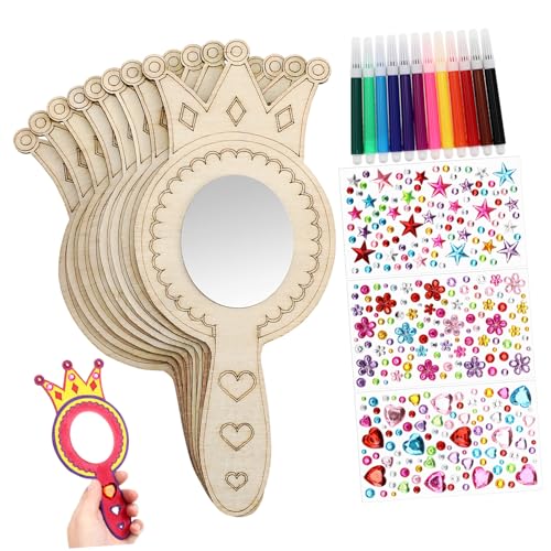 ifundom Handspiegel Für Kinder – Bastelset Mit Holzrahmen Ästhetischer Spiegel Für Prinzessinnen Kleinkinder Und Mädchen Bastelset Zur Raumdekoration ifundom Handspiegel Für Kinder – Bastelset Mit Holzrahmen Ästhetischer Spiegel Für Prinzessinnen Kleinkinder Und Mädchen Bastelset Zur Raumdekoration von ifundom