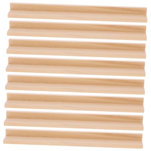 ifundom 8Stücke Holz Domino Tabletts Multifunktionale DIY Basen für Alphabet Bastelarbeiten Langlebige Anzeigehalter für Spiele und Lernaktivitäten von ifundom